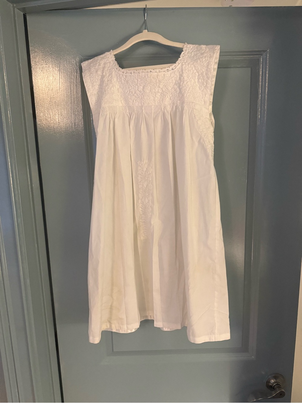 Mi Golondrina White Embroidered Girls Dress